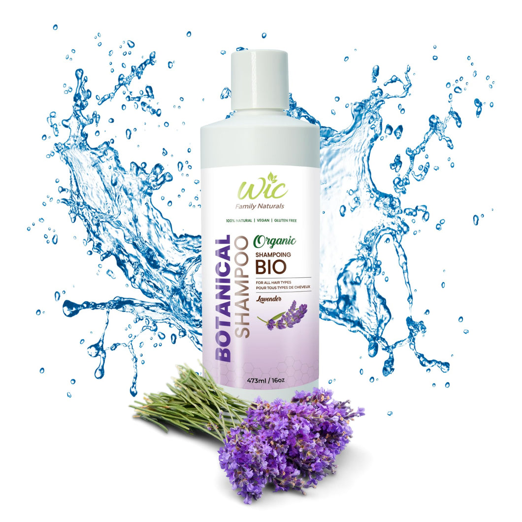 Organic Botanical Shampoo Lavender - Chemical-Free, Nourishing Gentle Care for All Hair Types, 473ml